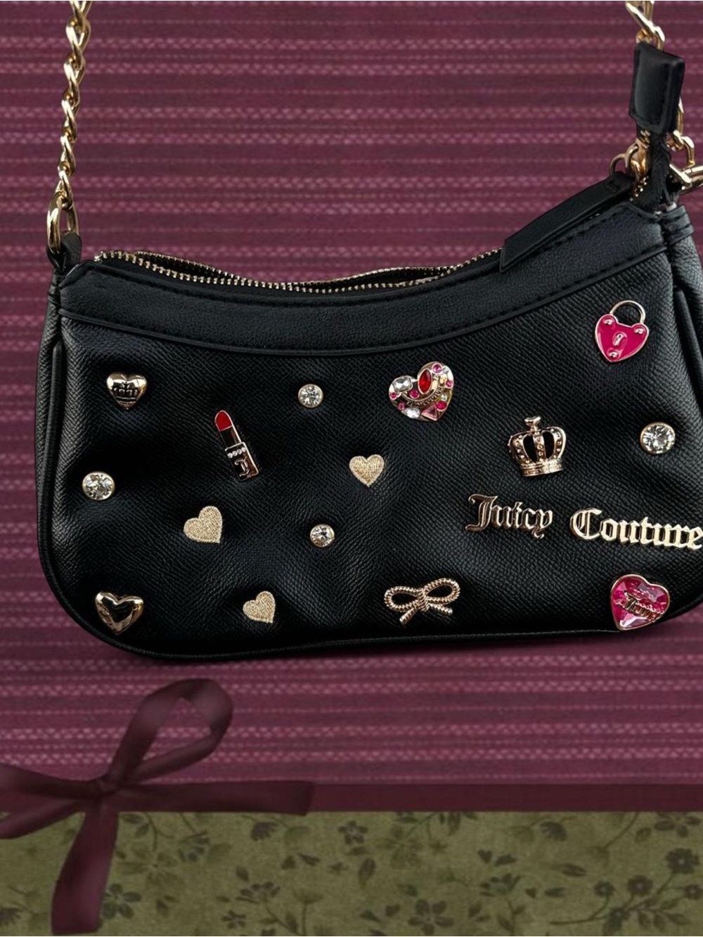 Juicy Couture Black Embellished Shoulder Bag